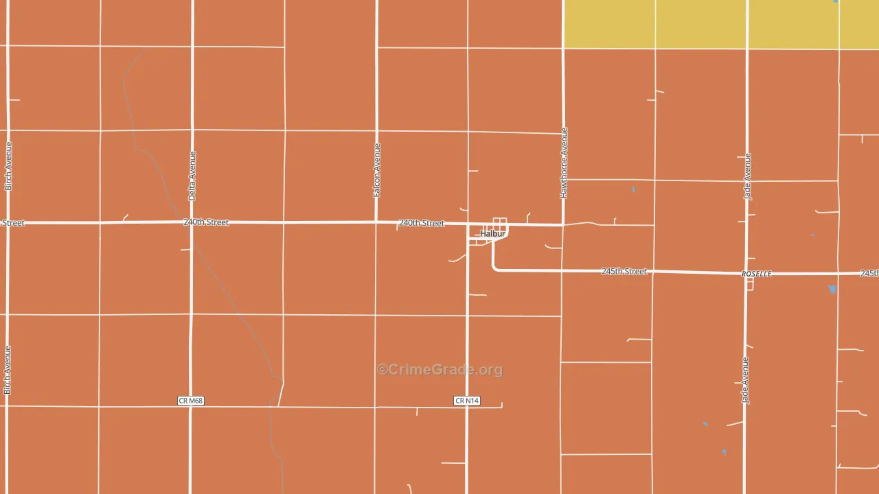 Halbur, IA Map of Theft Rates