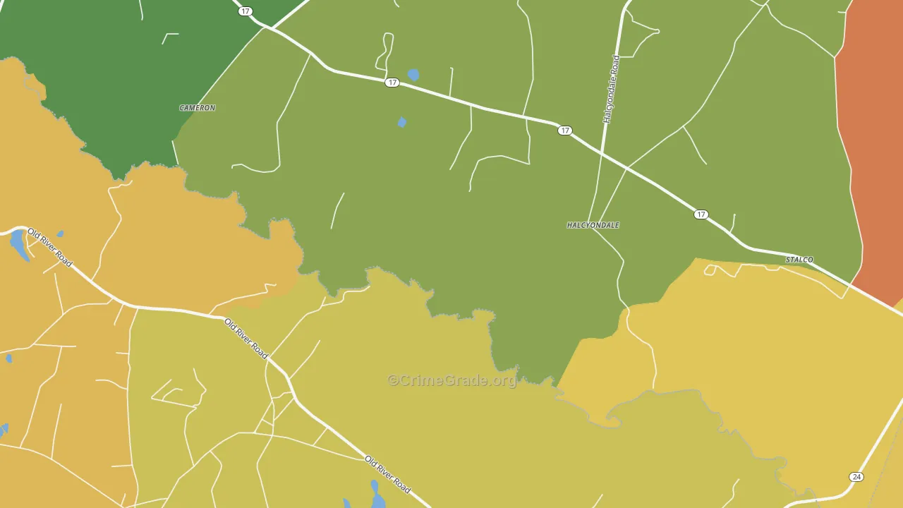 Halcyondale, GA Map of Theft Rates