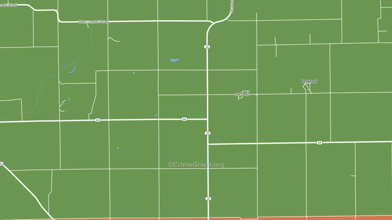 Haldane, IL Map of Theft Rates