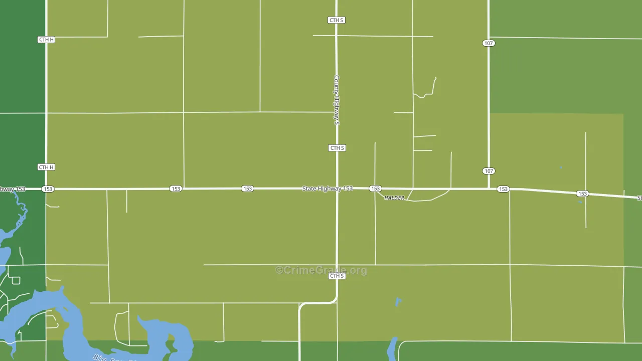Halder, WI Map of Theft Rates
