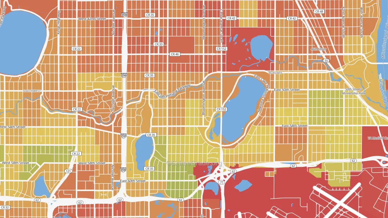 Hale, Minneapolis, MN Map of Theft Rates