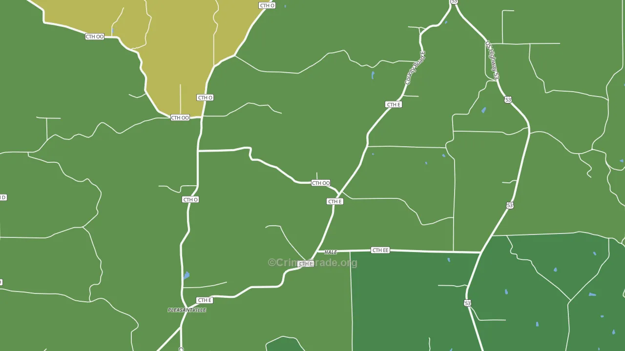 Hale, WI Map of Theft Rates