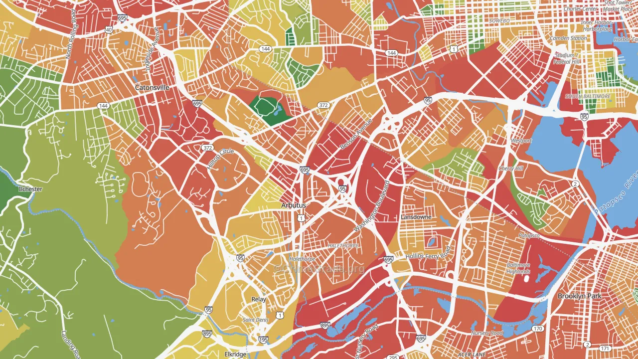 Halethorpe, MD Map of Theft Rates
