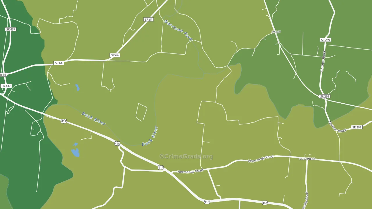 Haley, TN Map of Theft Rates