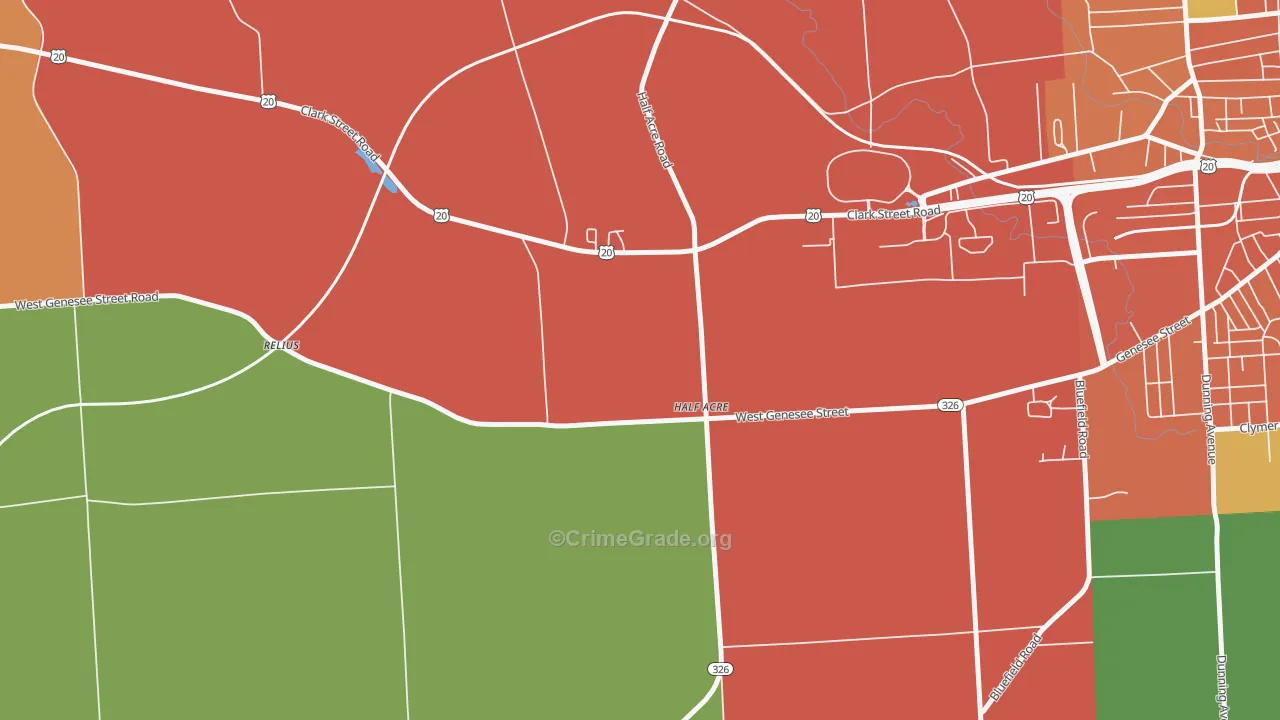 Half Acre, NY Map of Theft Rates