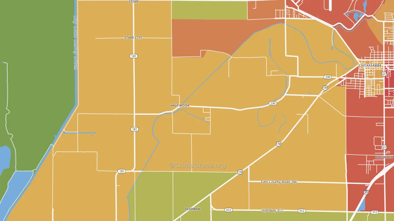 Half Moon, AR Map of Theft Rates