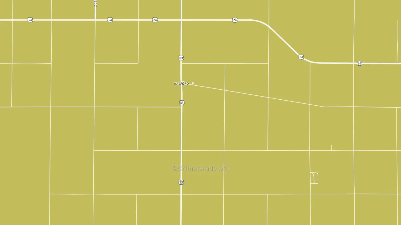 Halford, KS Map of Theft Rates