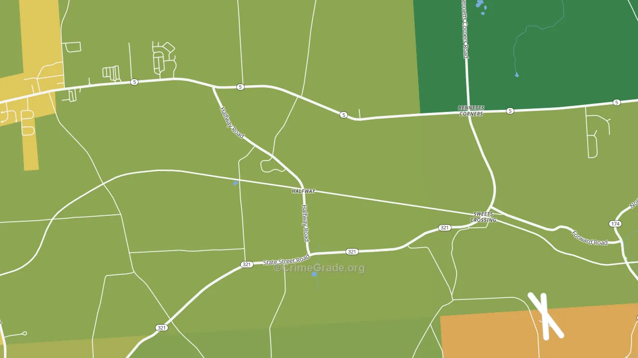 Halfway, NY Map of Theft Rates