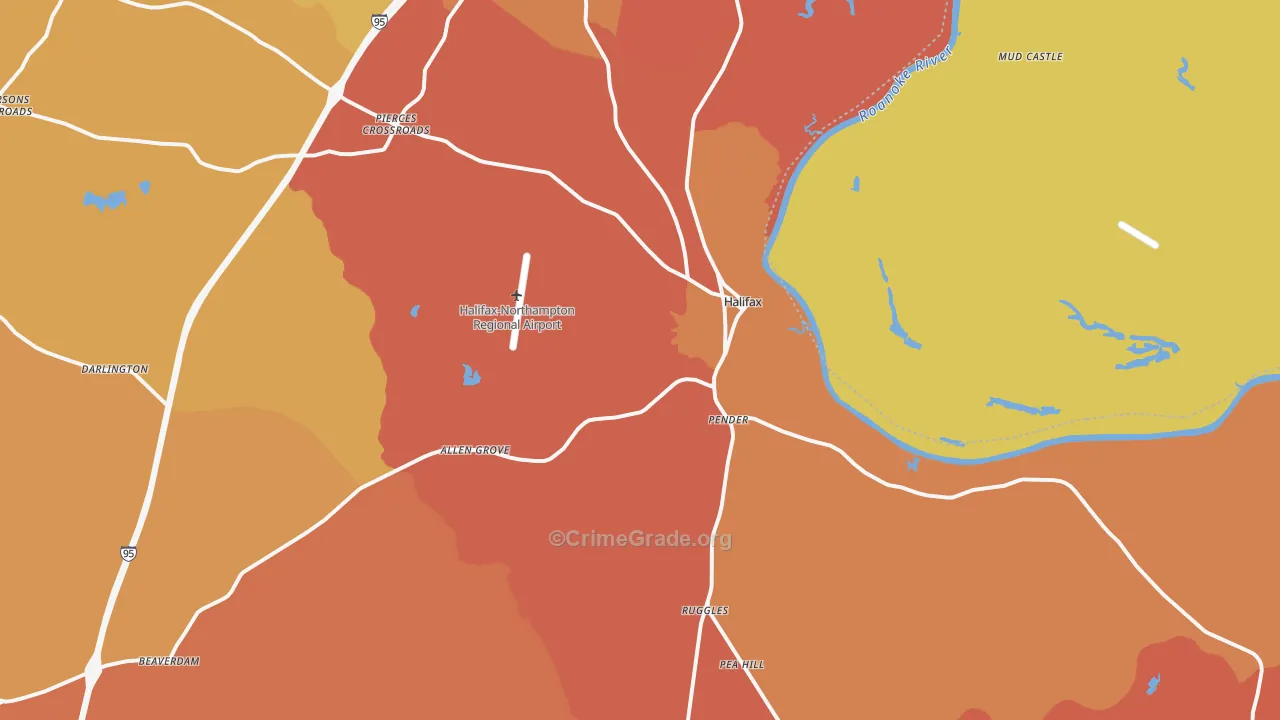Halifax, NC Map of Theft Rates