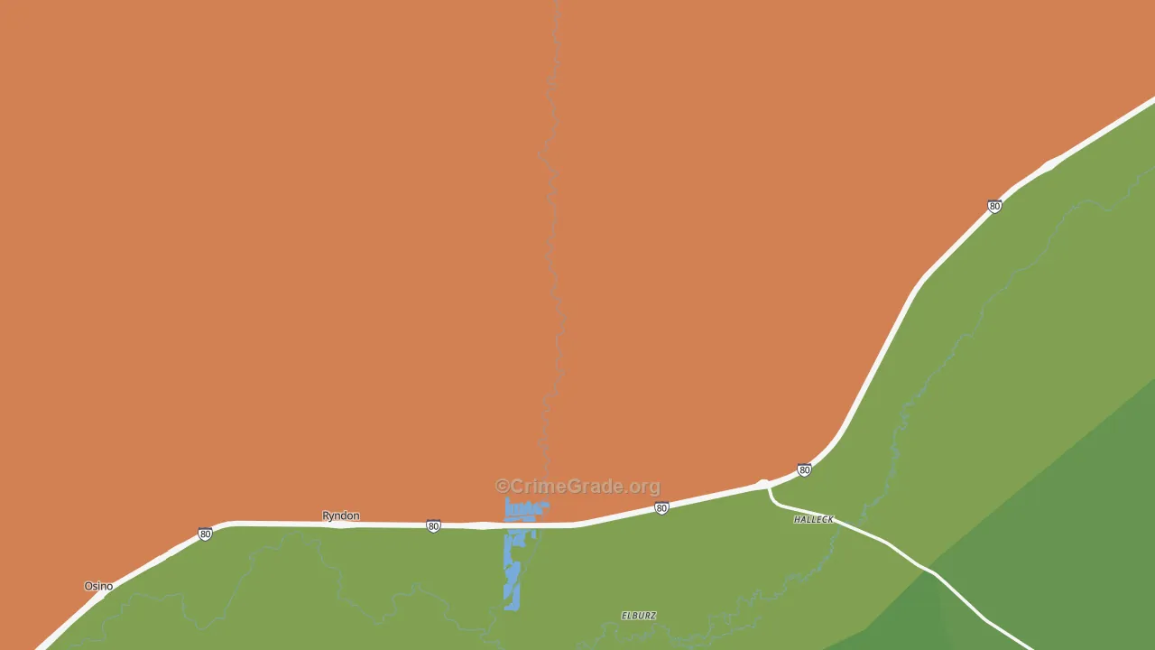 Halleck, NV Map of Theft Rates