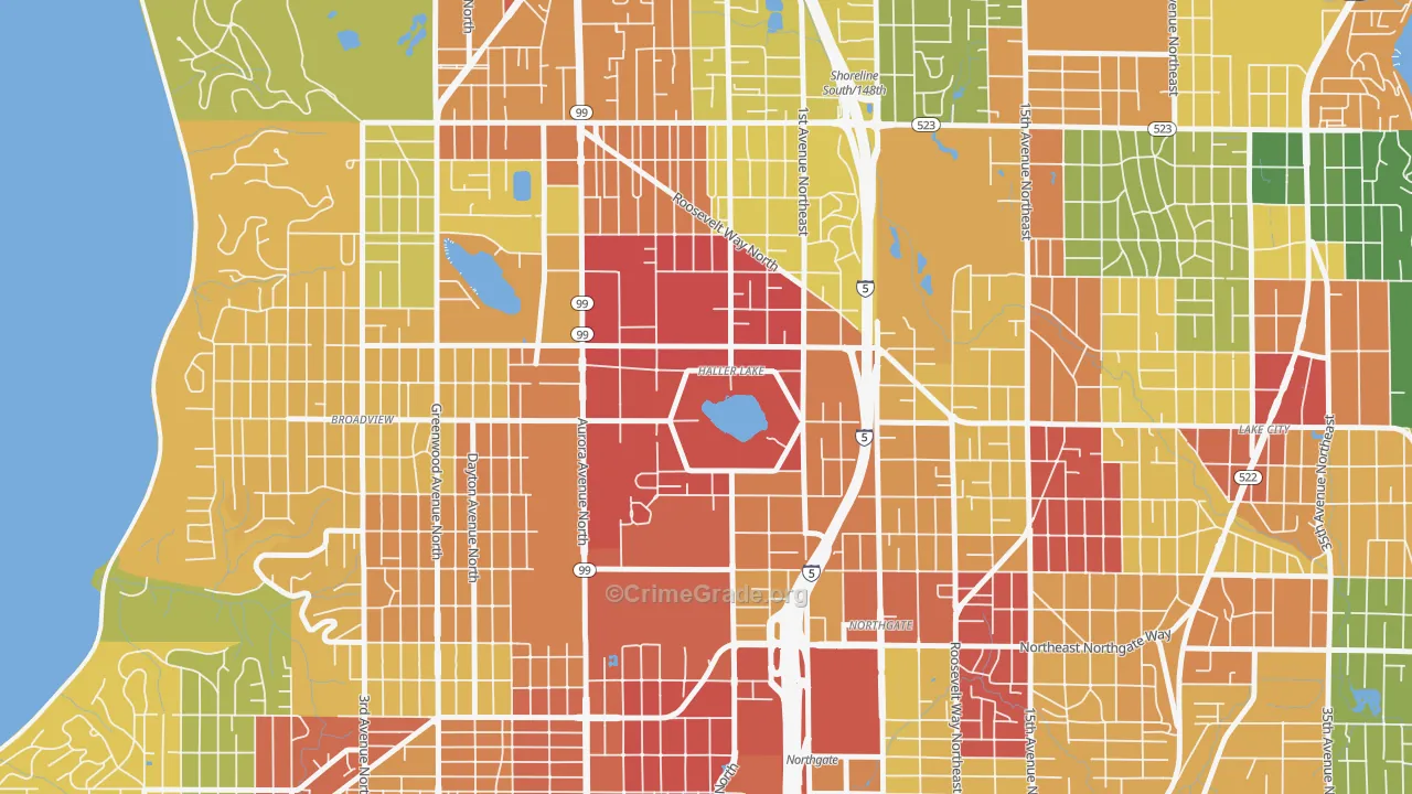 Haller Lake, Seattle, WA Map of Theft Rates