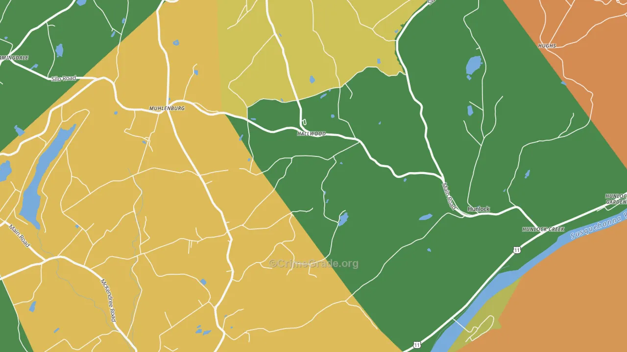 Hallwood, PA Map of Theft Rates