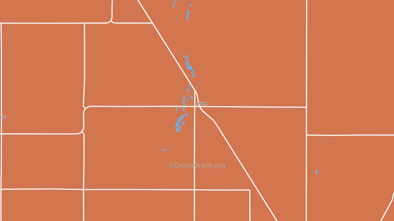Halma, MN Map of Theft Rates