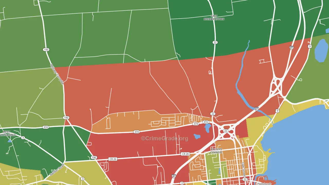 Halseys Corners, NY Map of Theft Rates
