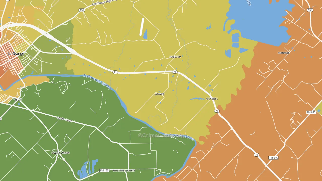 Halsted, TX Map of Theft Rates