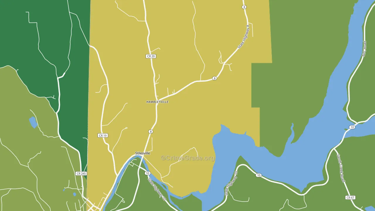 Hambletville, NY Map of Theft Rates