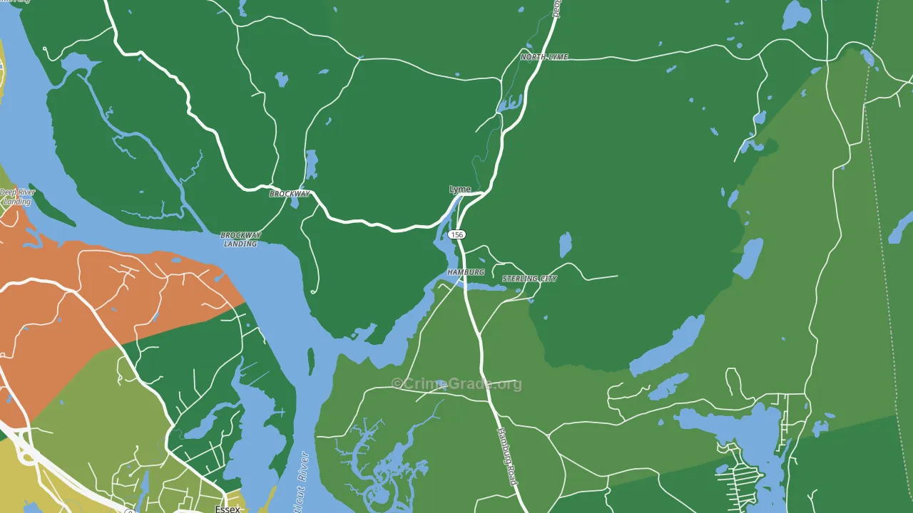 Hamburg, CT Map of Theft Rates