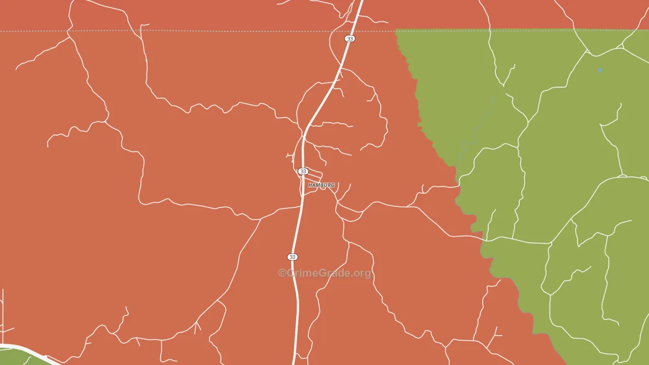 Hamburg, MS Map of Theft Rates