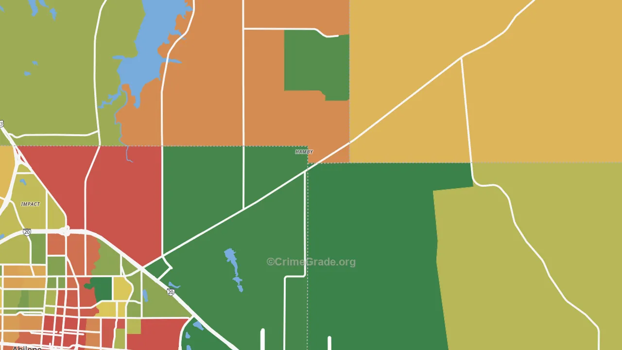 Hamby, TX Map of Theft Rates