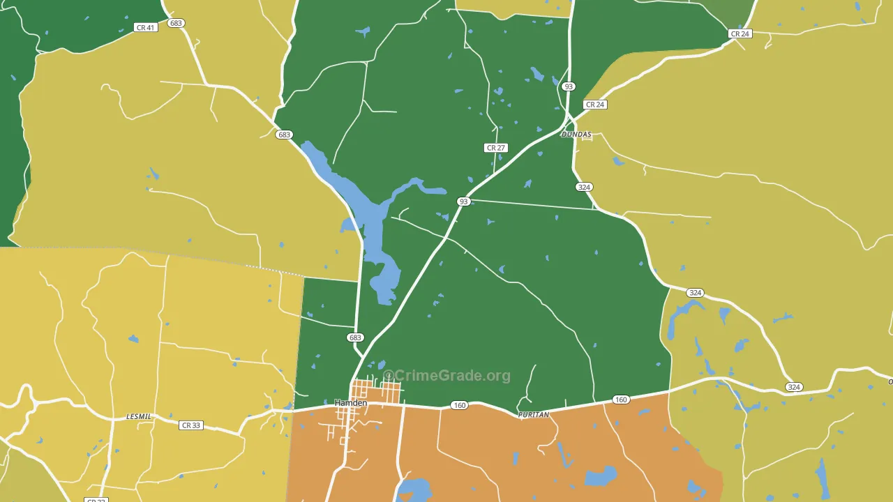 Hamden, OH Map of Theft Rates