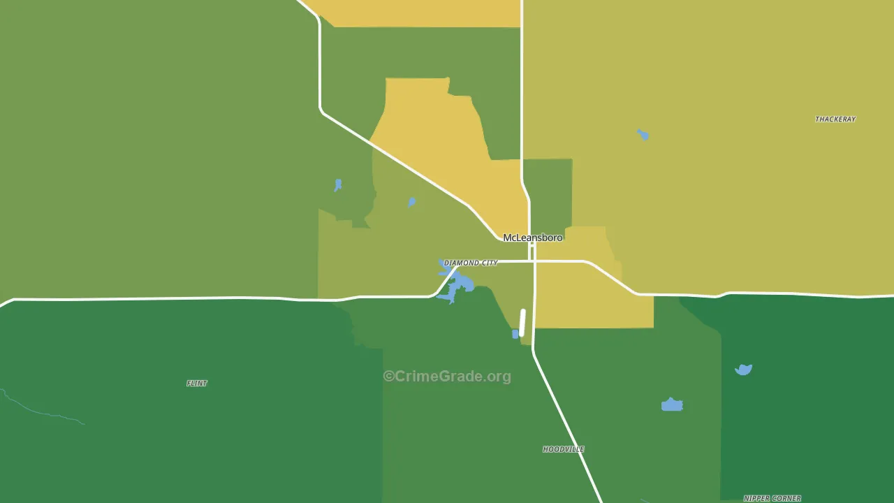 Hamilton County, IL Map of Theft Rates