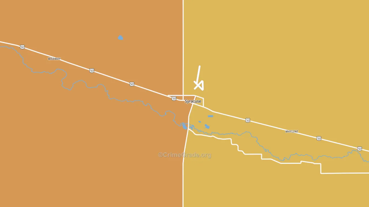 Hamilton County, KS Map of Theft Rates
