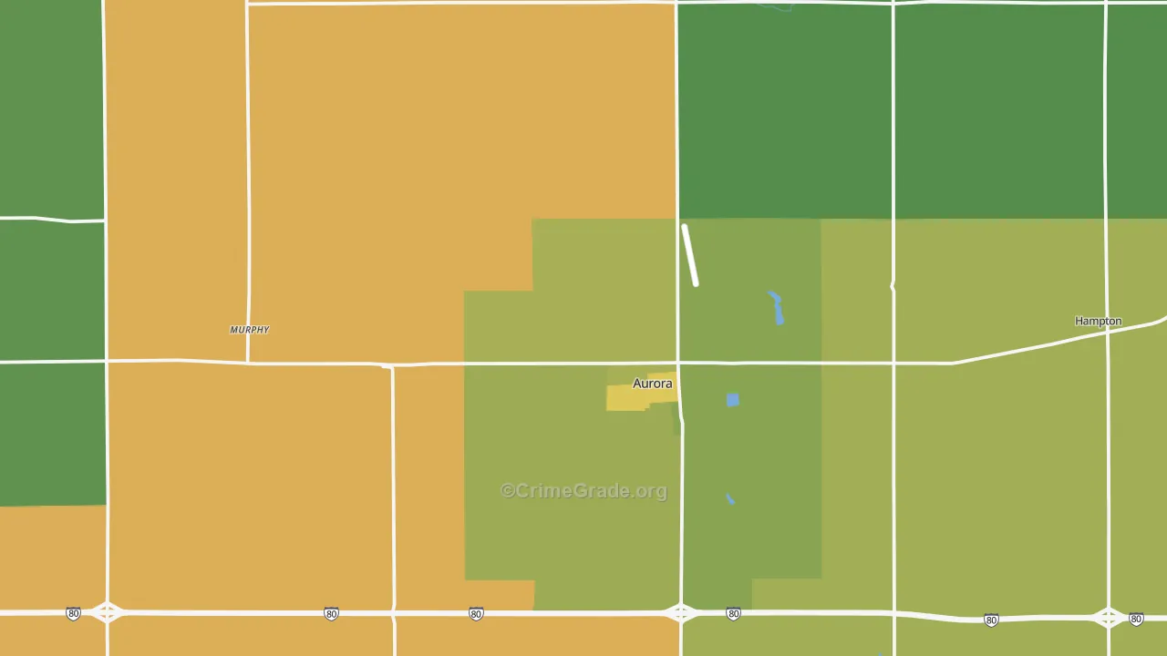 Hamilton County, NE Map of Theft Rates