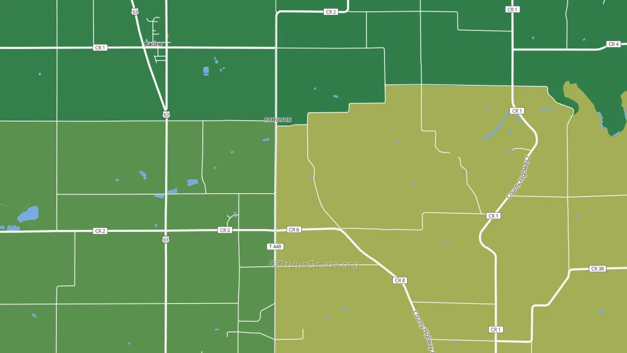 Hamilton, MN Map of Theft Rates