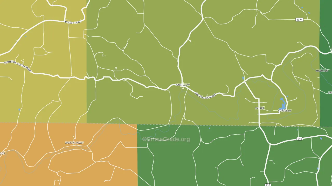 Hamilton, PA Map of Theft Rates