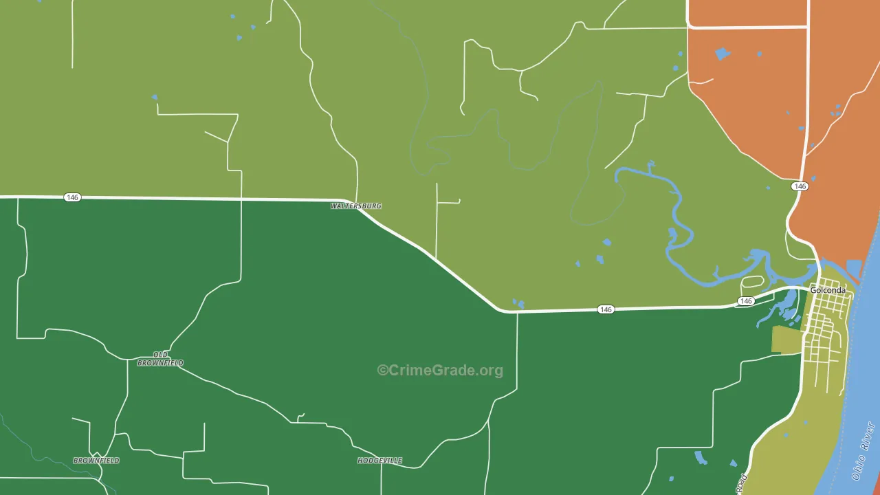 Hamletsburg, IL Map of Theft Rates
