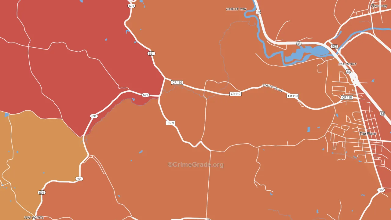 Hamley Run, OH Map of Theft Rates