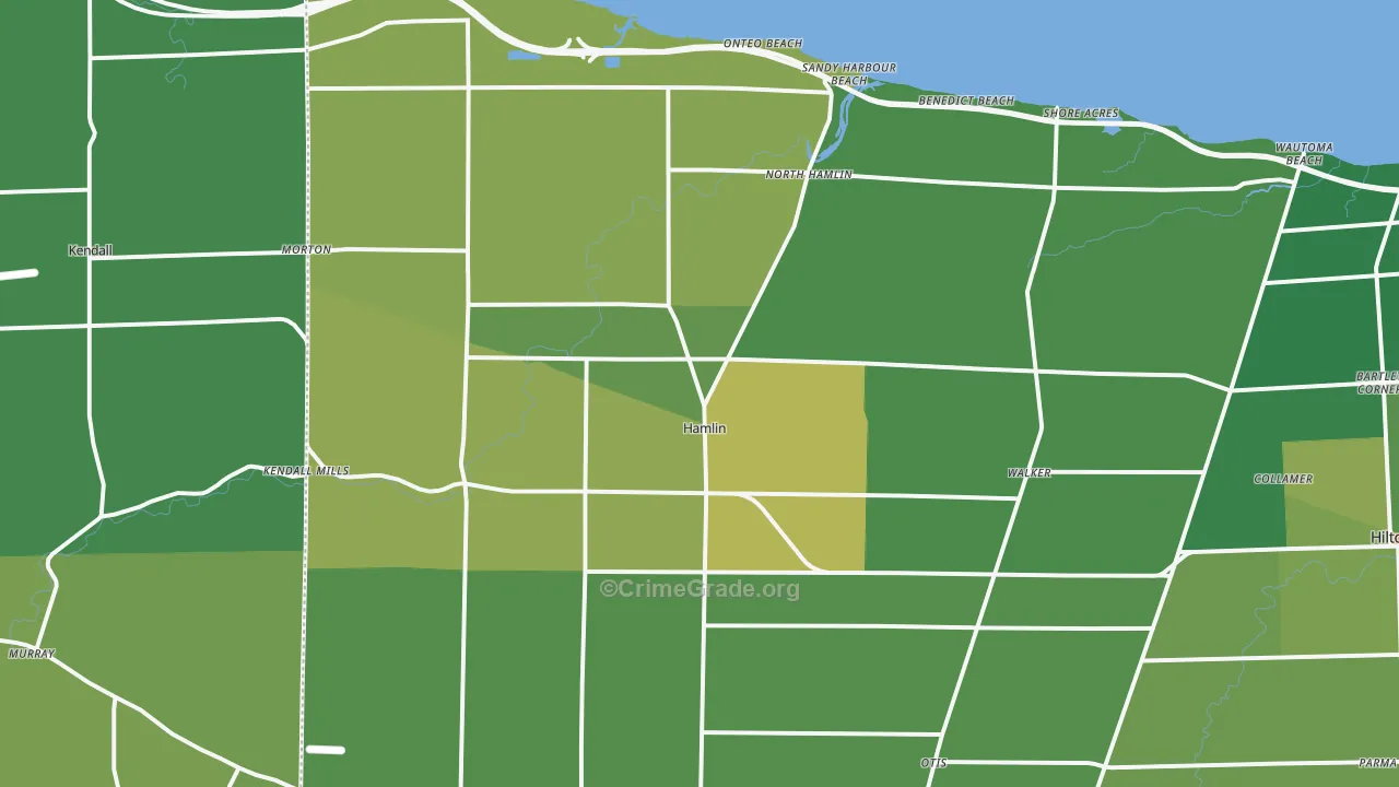 Hamlin, NY Map of Theft Rates