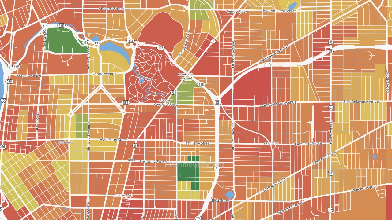 Hamlin Park, Buffalo, NY Map of Theft Rates