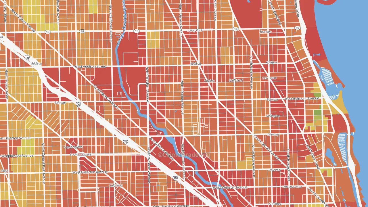 Hamlin Park, Chicago, IL Map of Theft Rates