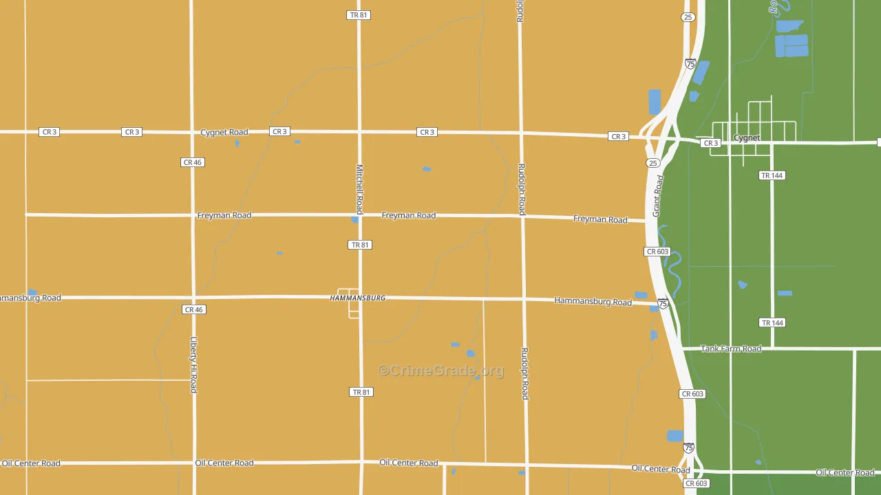 Hammansburg, OH Map of Theft Rates