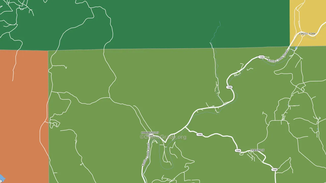 Hammersley Fork, PA Map of Theft Rates