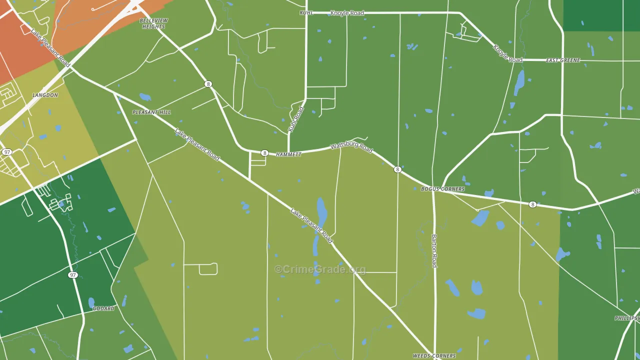 Hammett, PA Map of Theft Rates