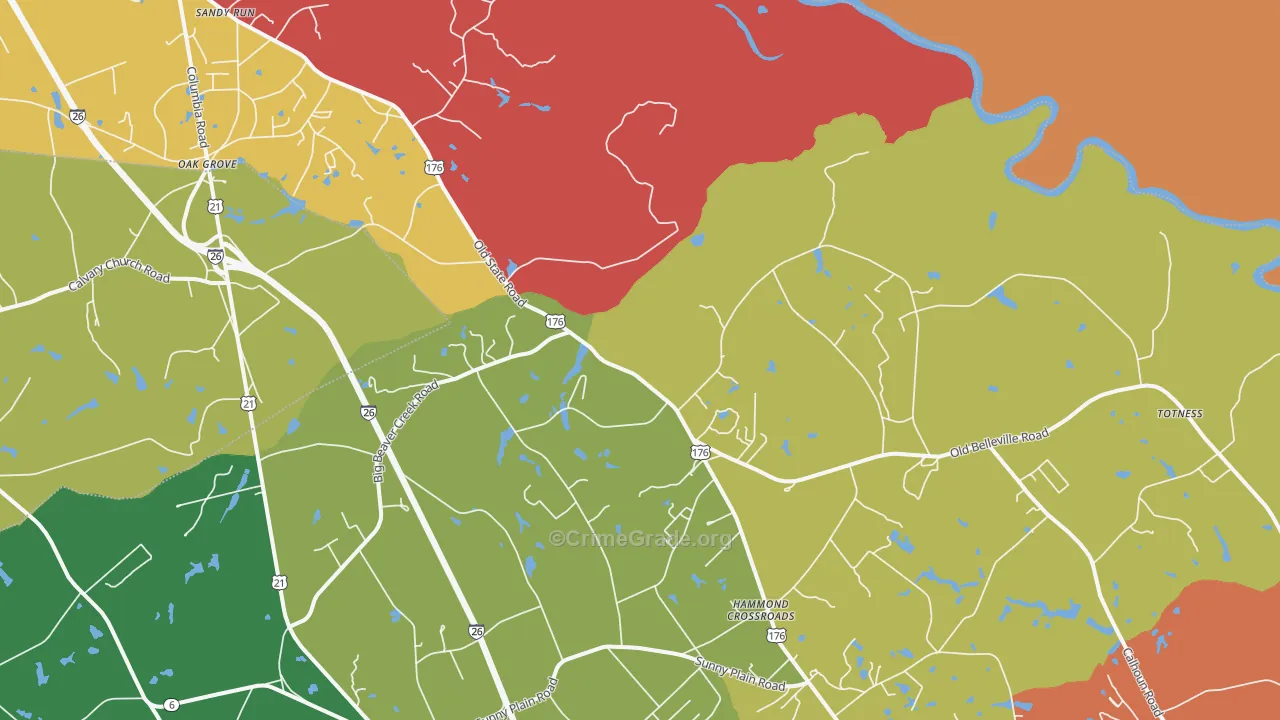 Hammond Crossroads, SC Map of Theft Rates