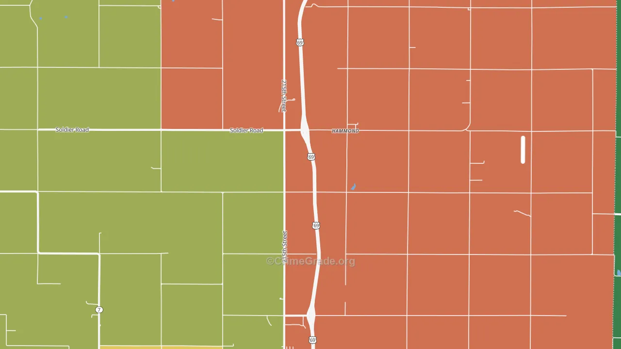 Hammond, KS Map of Theft Rates