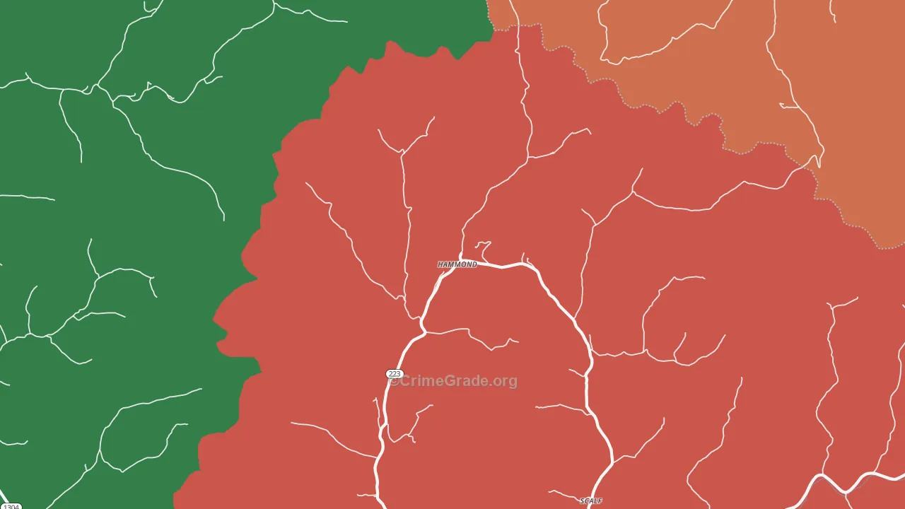 Hammond, KY Map of Theft Rates