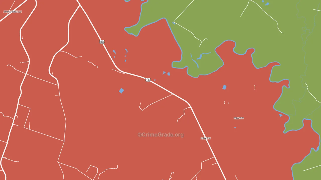 Hamon, TX Map of Theft Rates
