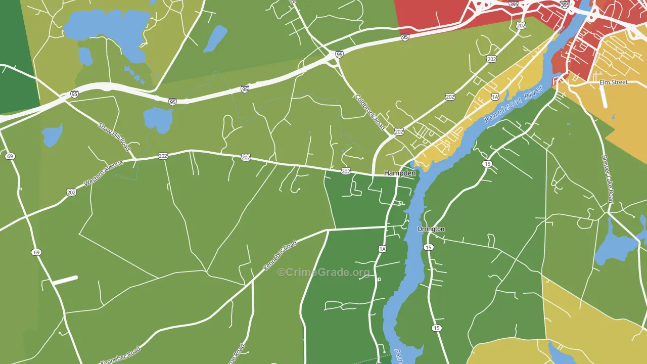Hampden, ME Map of Theft Rates