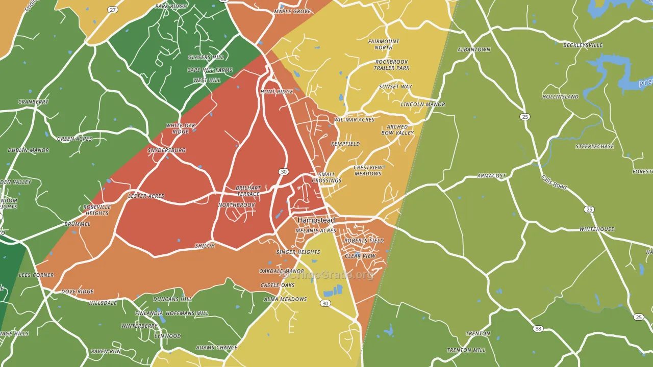 Hampstead, MD Map of Theft Rates