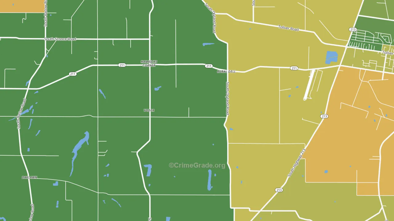 Hamricks Corner, OR Map of Theft Rates