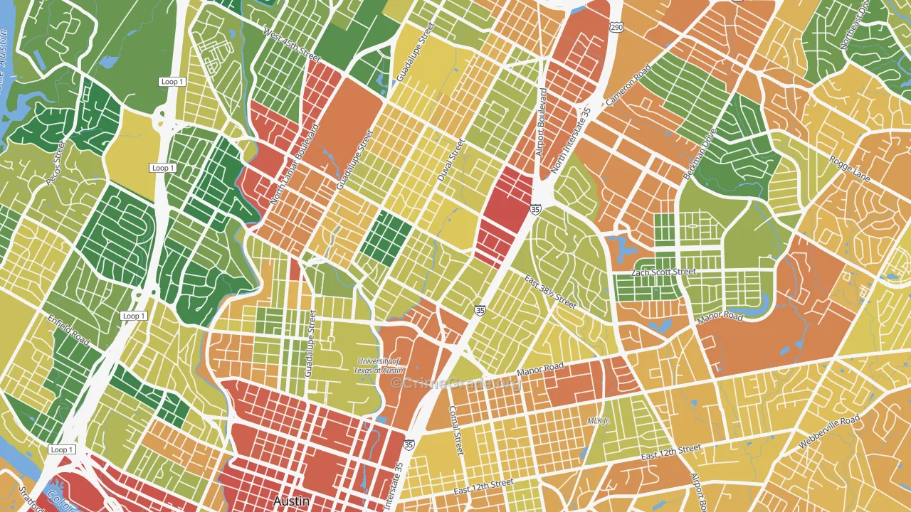 Hancock, Austin, TX Map of Theft Rates