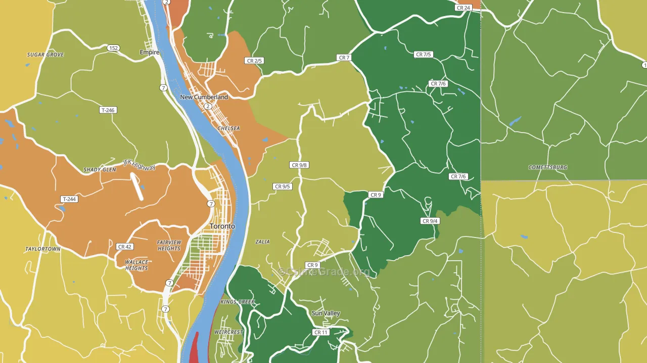 Hancock County, WV Map of Theft Rates