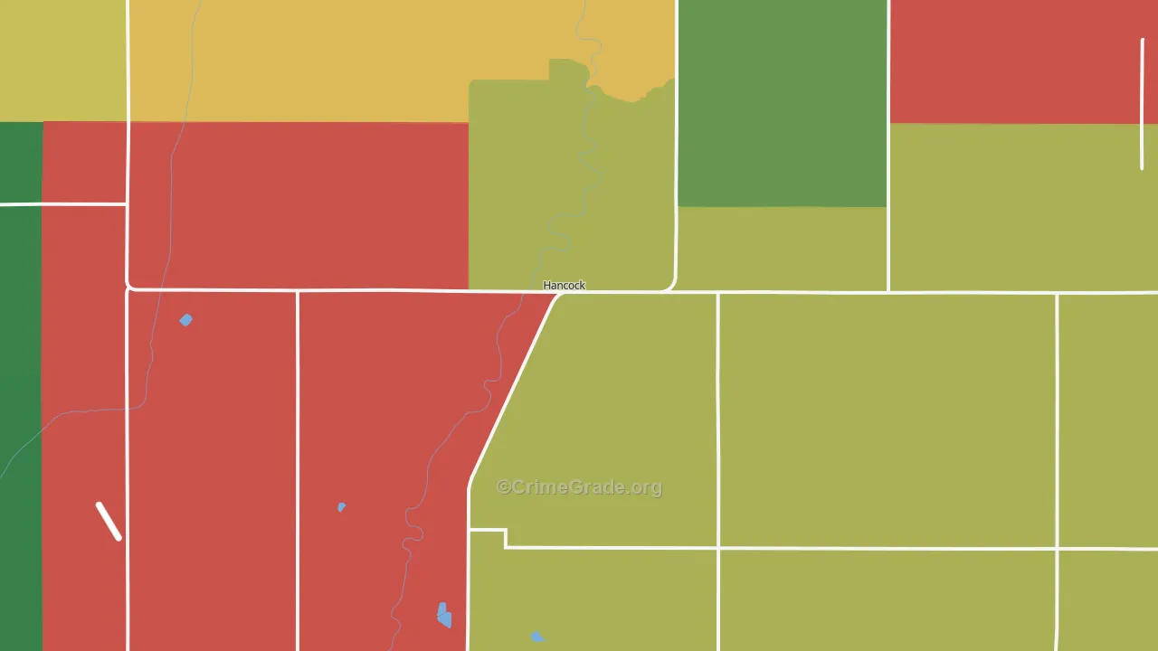 Hancock, IA Map of Theft Rates