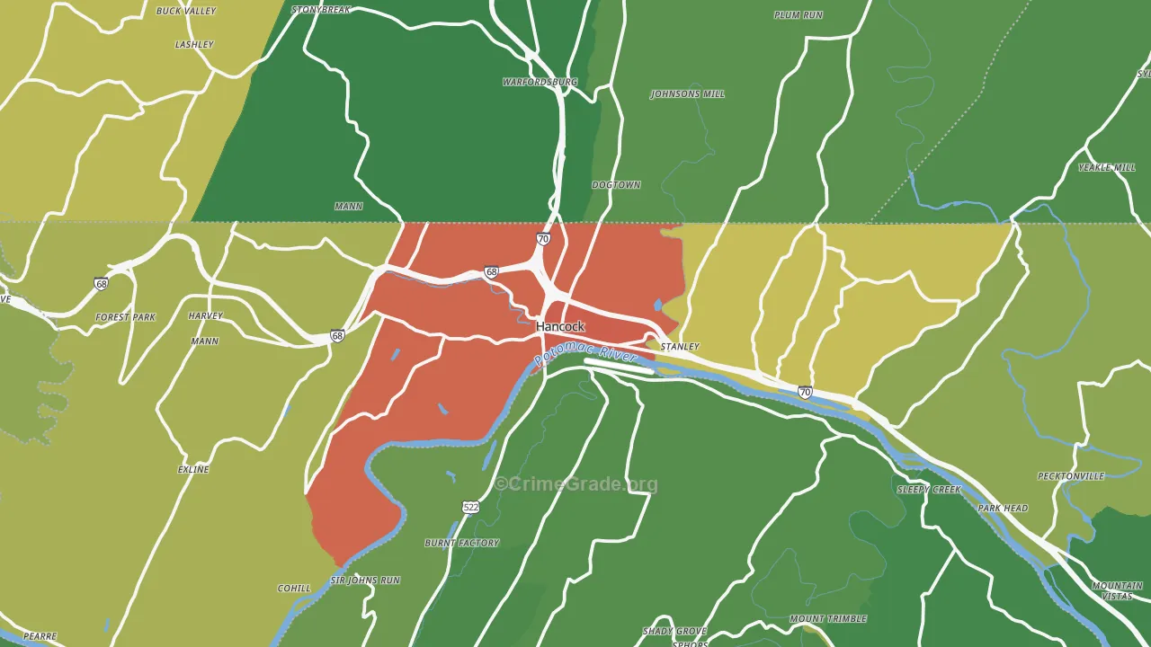 Hancock, MD Map of Theft Rates