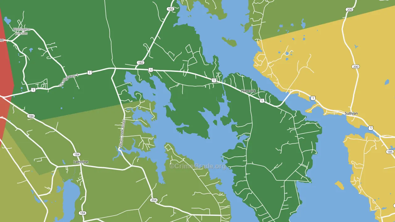 Hancock, ME Map of Theft Rates