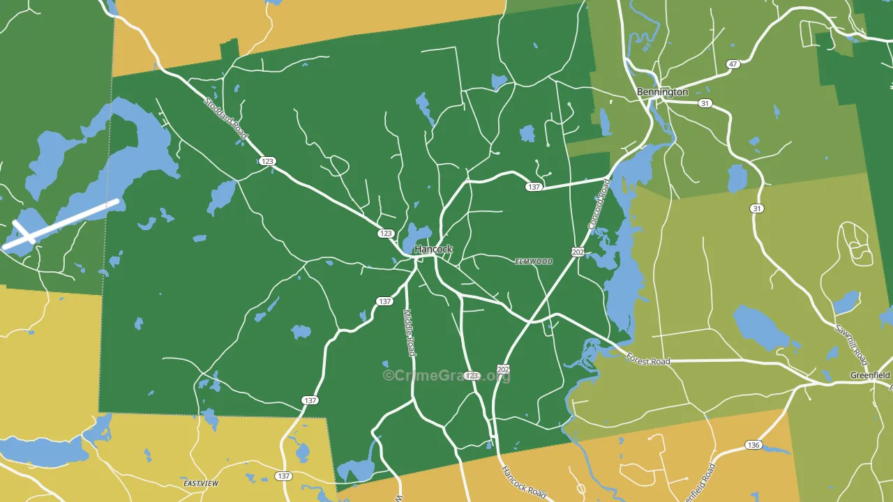 Hancock, NH Map of Theft Rates